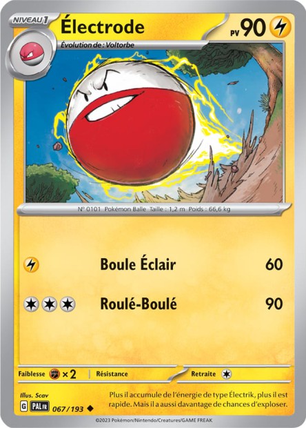 Carte Pokémon Électrode 067/193 PAL Evolution a Paldea EV02 Neuf FR LorenZone