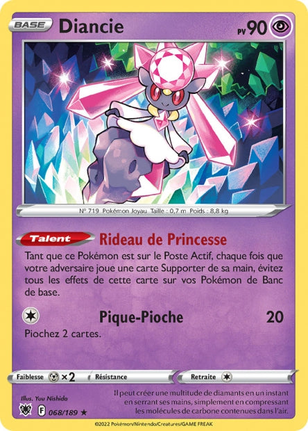 Carte Pokémon Diancie 068/189 ASR Astres Radieux EB10 Neuf FR LorenZone