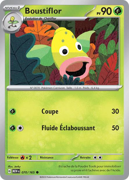 Carte Pokémon Boustiflor 70/165 MEW 151 EV3_5  Neuf FR LorenZone