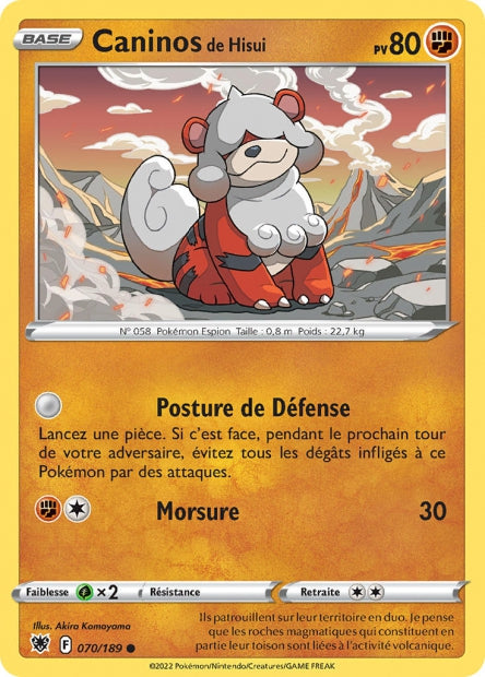 Carte Pokémon Caninos de Hisui 070/189 ASR Astres Radieux EB10 Neuf FR LorenZone