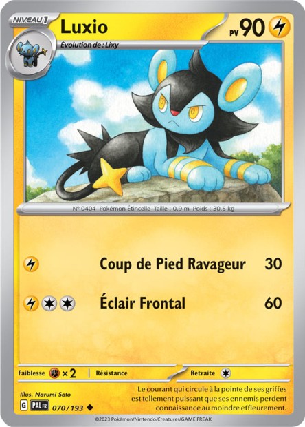 Carte Pokémon Luxio 070/193 PAL Evolution a Paldea EV02 Neuf FR LorenZone