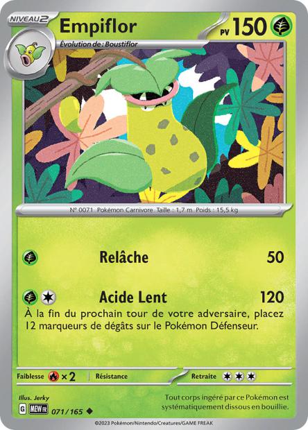 Carte Pokémon Empiflor 71/165 MEW 151 EV3_5  Neuf FR LorenZone