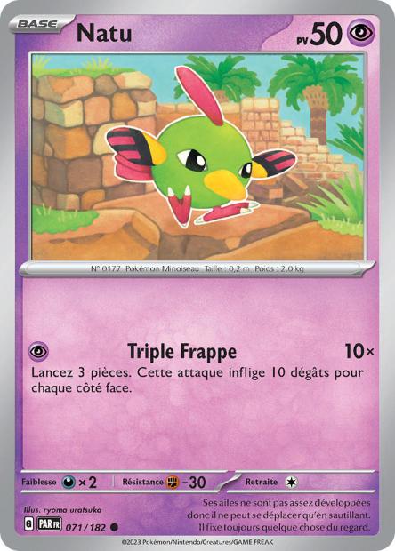 Carte Pokémon Natu 071/182 PAR Faille Paradoxe EV04 Neuf FR LorenZone