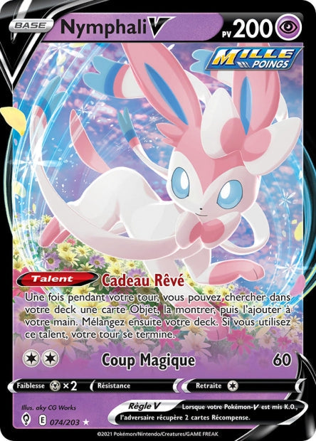 Carte Pokémon Nymphali V 074/203 EVS Évolution Céleste EB07 Neuf FR LorenZone
