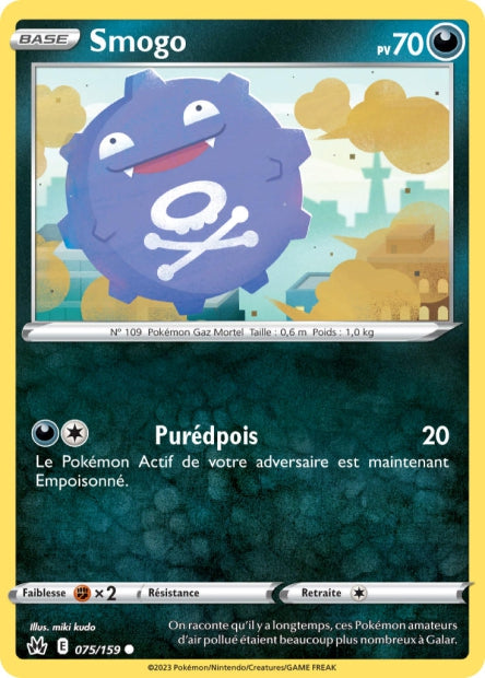 Carte Pokémon Smogo 075/159 CRZ Epee et Bouclier EB12_5 Neuf FR LorenZone