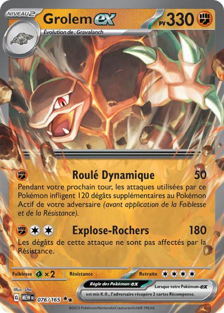 Carte Pokémon Grolem ex 76/165 MEW 151 EV3_5  Neuf FR LorenZone
