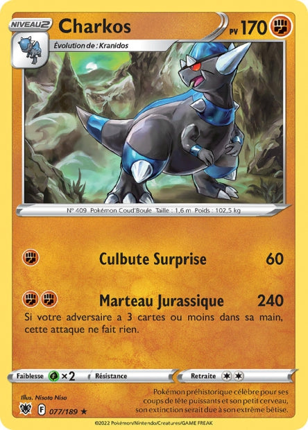 Carte Pokémon Charkos 077/189 ASR Astres Radieux EB10 Neuf FR LorenZone