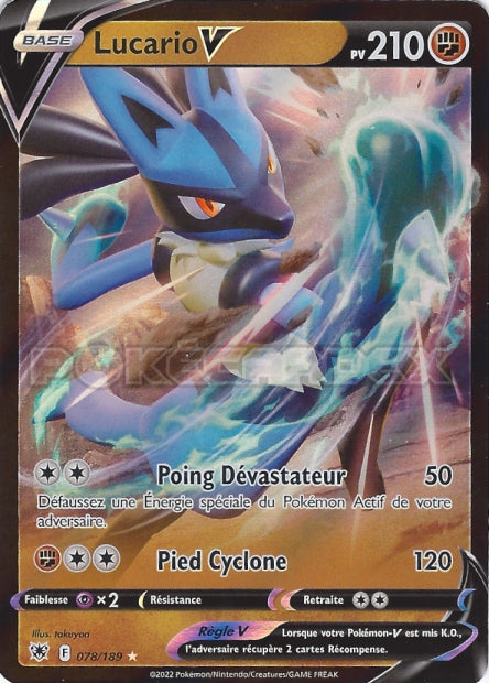 Carte Pokémon Lucario V 078/189 ASR Astres Radieux EB10 Neuf FR LorenZone