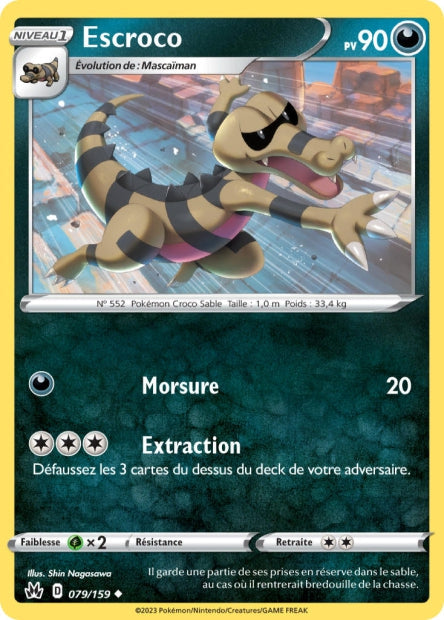 Carte Pokémon Escroco 079/159 CRZ Epee et Bouclier EB12_5 Neuf FR LorenZone