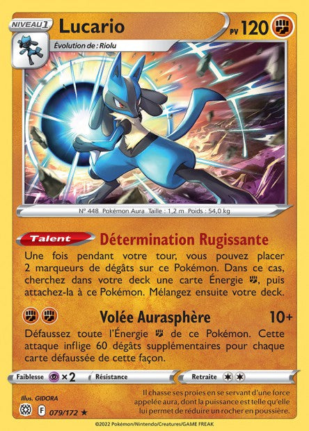 Carte Pokémon Lucario 079/172 BRS Stars Étincelantes EB09 Neuf FR LorenZone