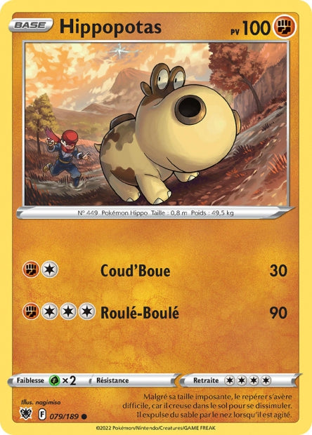 Carte Pokémon Hippopotas 079/189 ASR Astres Radieux EB10 Neuf FR LorenZone