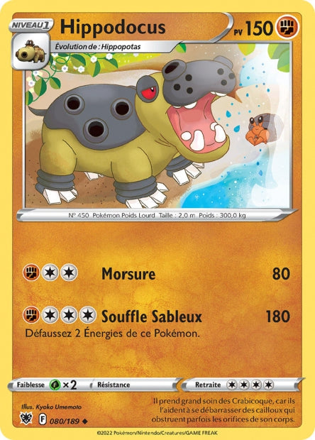 Carte Pokémon Hippodocus 080/189 ASR Astres Radieux EB10 Neuf FR LorenZone