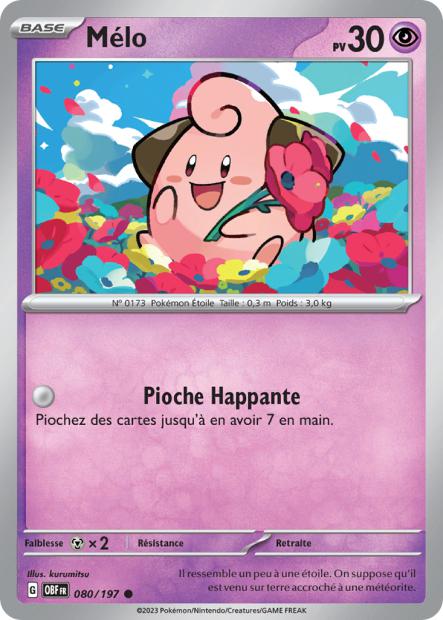 Carte Pokémon Mélo 080/197 Flammes Obsidiennes OBF EV03 Neuf FR LorenZone
