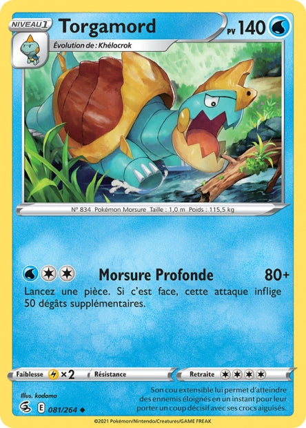Carte Pokémon Torgamord 081/264 FST Poing de Fusion EB08 Neuf FR LorenZone