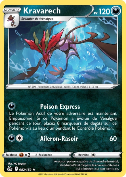 Carte Pokémon Kravarech 082/159 CRZ Epee et Bouclier EB12_5 Neuf FR LorenZone
