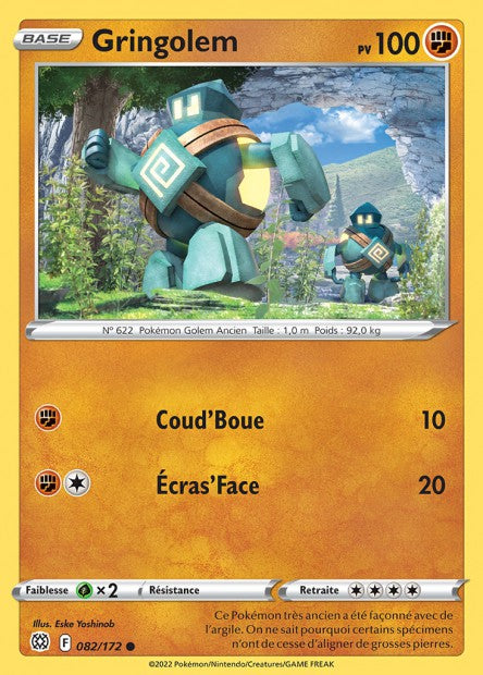Carte Pokémon Gringolem 082/172 BRS Stars Étincelantes EB09 Neuf FR LorenZone
