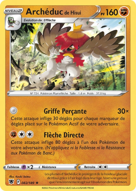Carte Pokémon Archéduc de Hisui 082/189 ASR Astres Radieux EB10 Neuf FR LorenZone