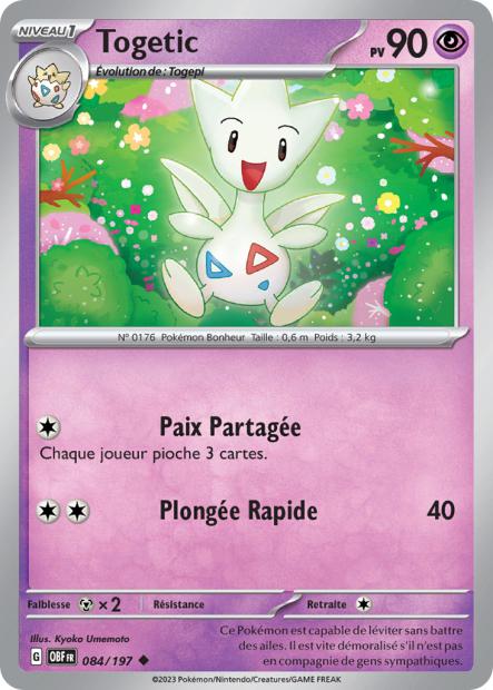 Carte Pokémon Togetic 084/197 Flammes Obsidiennes OBF EV03 Neuf FR LorenZone