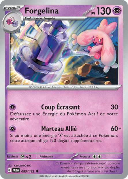 Carte Pokémon Forgelina 085/182 PAR Faille Paradoxe EV04 Neuf FR LorenZone