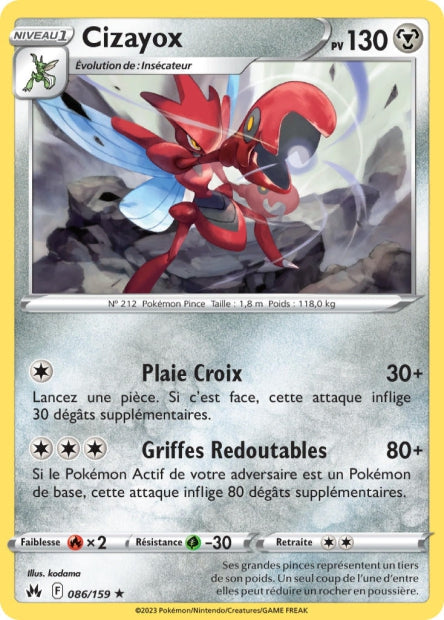 Carte Pokémon Cizayox 086/159 CRZ Epee et Bouclier EB12_5 Neuf FR LorenZone