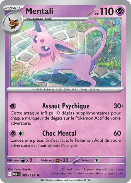 Carte Pokémon Mentali 086/197 Flammes Obsidiennes OBF EV03 Neuf FR LorenZone