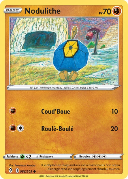 Carte Pokémon Nodulithe 086/203 EVS Évolution Céleste EB07 Neuf FR LorenZone