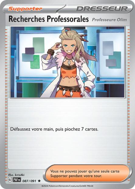 Carte Pokémon Recherches Professorales Professeure Olim 087/091 Destinees de Palea PAF EV4_5 Neuf FR LorenZone