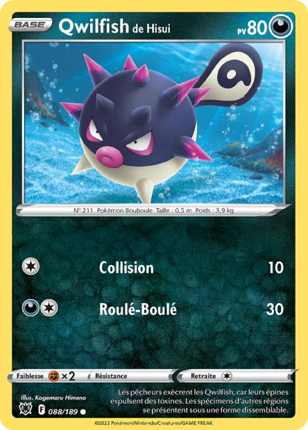 Carte Pokémon Qwilfish de Hisui 088/189 ASR Astres Radieux EB10 Neuf FR LorenZone