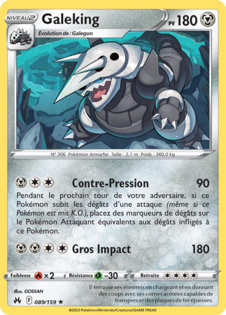 Carte Pokémon Galeking 089/159 CRZ Epee et Bouclier EB12_5 Neuf FR LorenZone