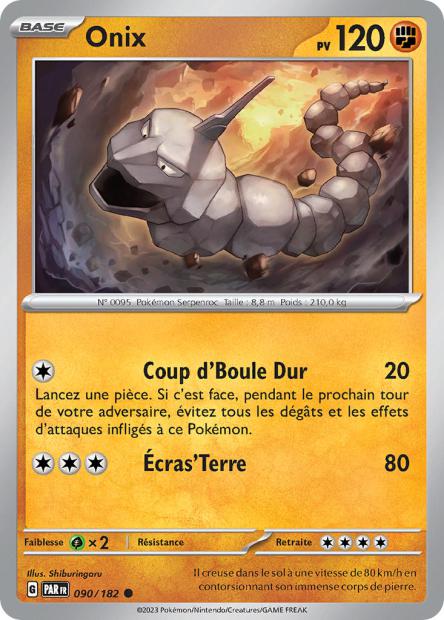 Carte Pokémon Onix 090/182 PAR Faille Paradoxe EV04 Neuf FR LorenZone