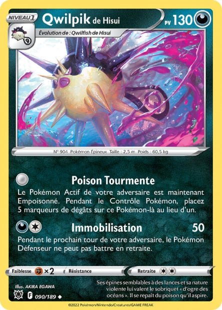 Carte Pokémon Qwilpik de Hisui 090/189 ASR Astres Radieux EB10 Neuf FR LorenZone