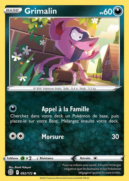 Carte Pokémon Grimalin 092/172 BRS Stars Étincelantes EB09 Neuf FR LorenZone