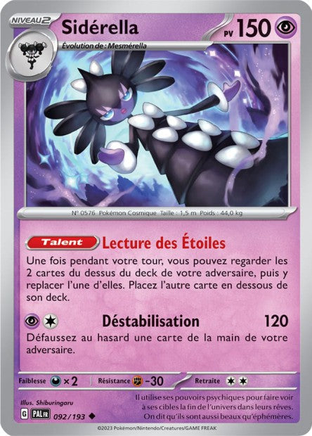 Carte Pokémon Sidérella 092/193 PAL Evolution a Paldea EV02 Neuf FR LorenZone