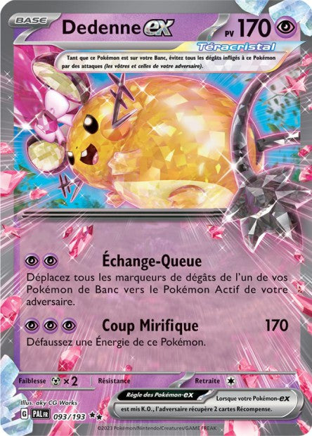 Carte Pokémon Dedenne EX 093/193 PAL Evolution a Paldea EV02 Neuf FR LorenZone