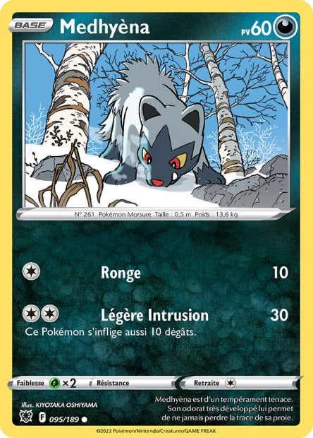 Carte Pokémon Medhyèna 095/189 ASR Astres Radieux EB10 Neuf FR LorenZone