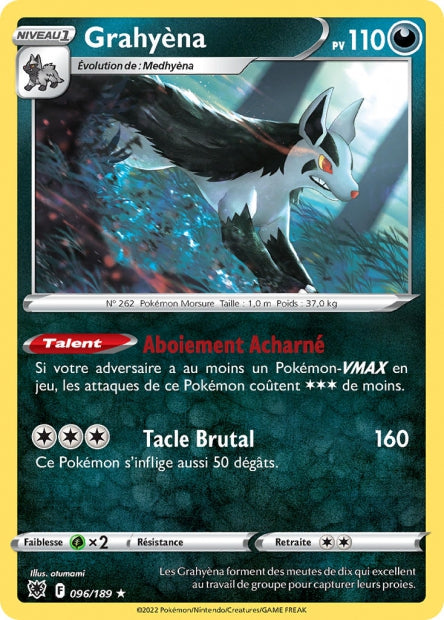 Carte Pokémon Grahyèna 096/189 ASR Astres Radieux EB10 Neuf FR LorenZone