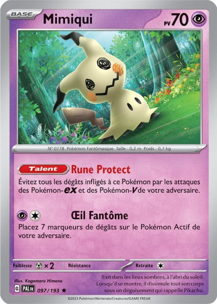 Carte Pokémon Mimiqui 097/193 PAL Evolution a Paldea EV02 Neuf FR LorenZone