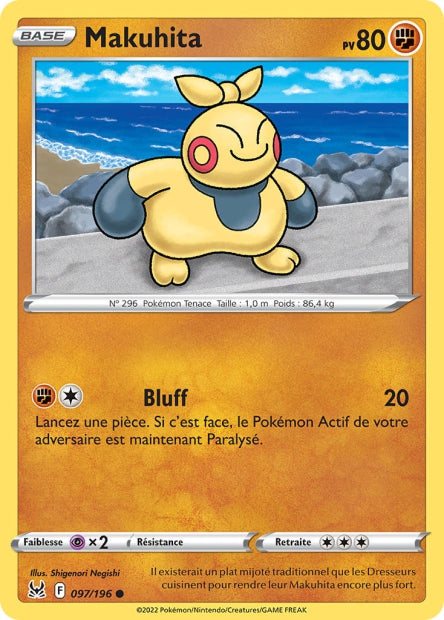 Carte Pokémon Makuhita 097/196 LOR Origine Perdue EB11 Neuf FR LorenZone