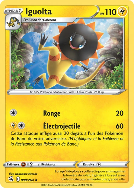 Carte Pokémon Iguolta 099/264 FST Poing de Fusion EB08 Neuf FR LorenZone
