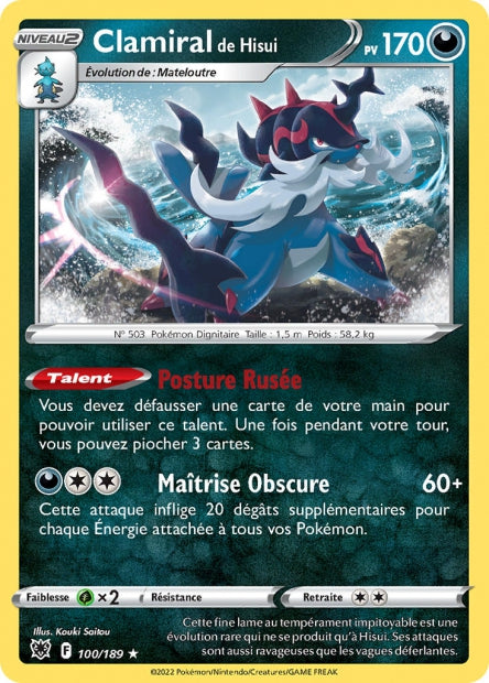 Carte Pokémon Clamiral de Hisui 100/189 ASR EB10 LorenZone