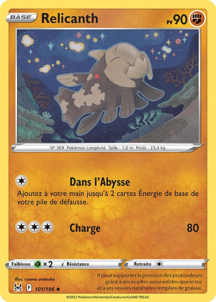 Carte Pokémon Relicanth 101/196 LOR Origine Perdue EB11 Neuf FR LorenZone