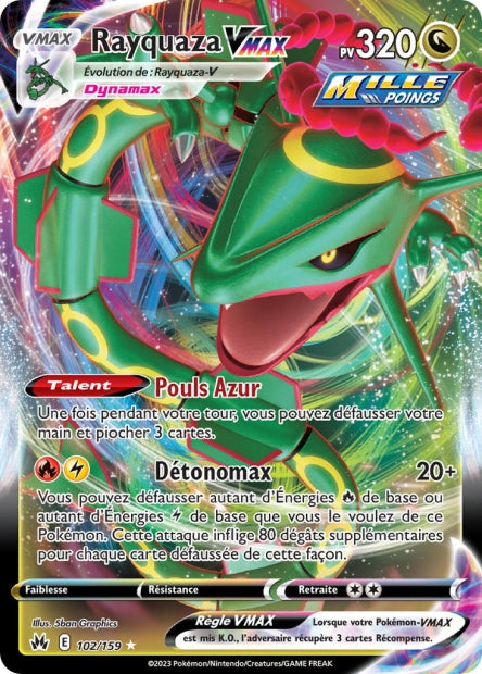 Carte Pokémon Rayquaza VMAX 102/159 CRZ EB12_5 LorenZone