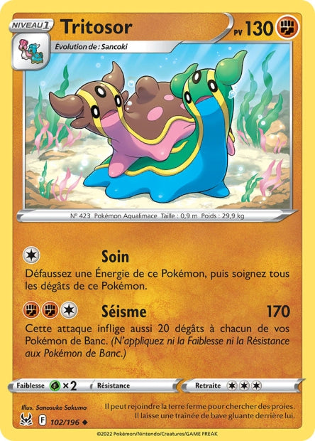 Carte Pokémon Tritosor 102/196 LOR Origine Perdue EB11 Neuf FR LorenZone