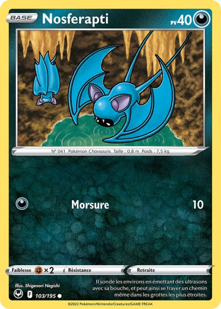 Carte Pokémon Nosferapti 103/195 SIT Tempete Argentee EB12 Neuf FR LorenZone
