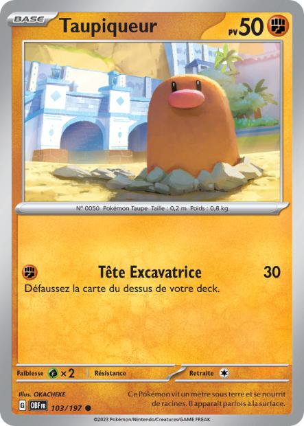 Carte Pokémon Taupiqueur 103/197 Flammes Obsidiennes EV03 LorenZone