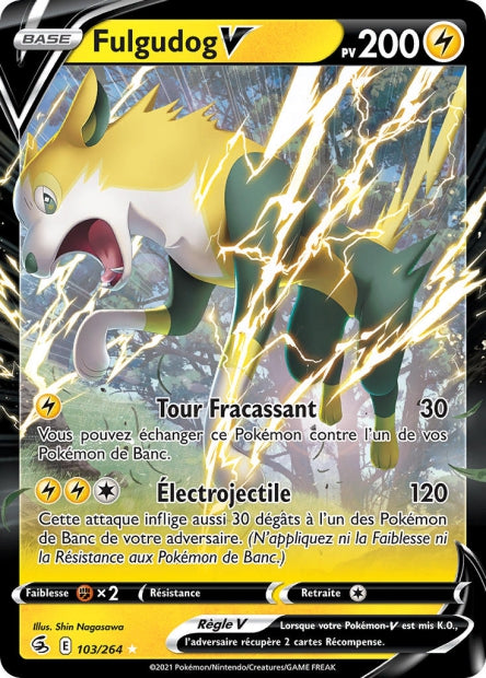Carte Pokémon Fulgudog V 103/264 FST EB08 LorenZone