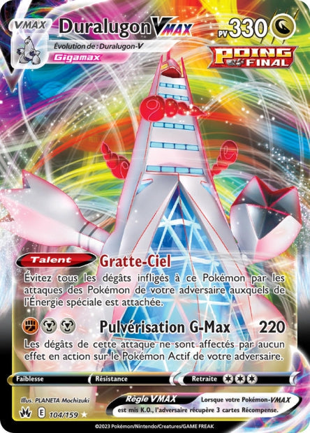 Carte Pokémon Duralugon VMAX 104/159 CRZ EB12_5 LorenZone