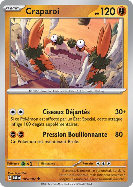 Carte Pokémon Craparoi 105/182 PAR Faille Paradoxe EV04 Neuf FR LorenZone