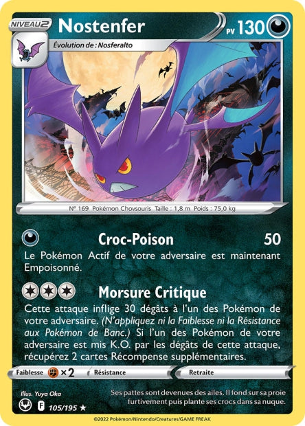 Carte Pokémon Nostenfer 105/195 SIT Tempete Argentee EB12 Neuf FR LorenZone