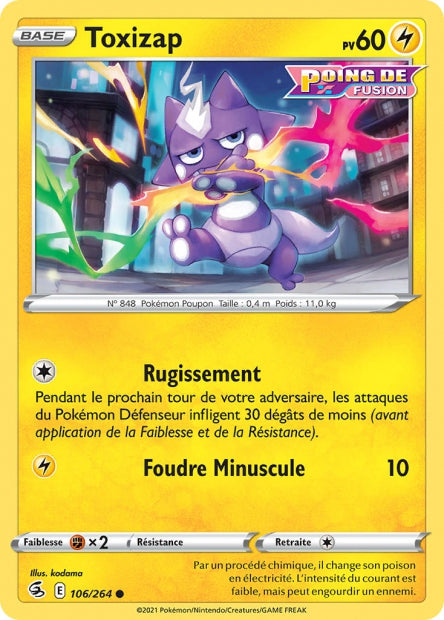 Carte Pokémon Toxizap 106/264 FST EB08 LorenZone